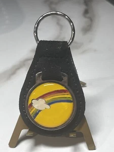 Llavero arco iris de cuero negro vintage años 80 - Imagen 1 de 1