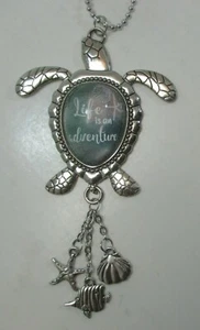 STOP Life is an adventure Go with the Flow SEA TURTLE Car charm Ornament - Picture 1 of 8
