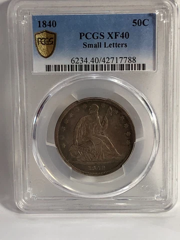 PCGS XF40 Small Letters 1840 Seated Liberty Half Dollar  [112DUA] Cover
