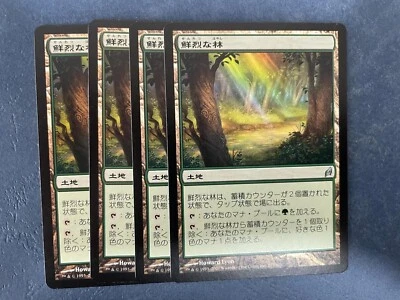MTG 4X JAPANESE LORWYN VIVID GROVE NM MAGIC THE GATHERING UNCOMMON LAND CARDS - Image 1 of 4