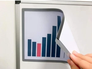 Magnetic Frame Pack of 5 Cover (Gray) To use with a whiteboard 13.3x10x0.6 - Picture 1 of 5