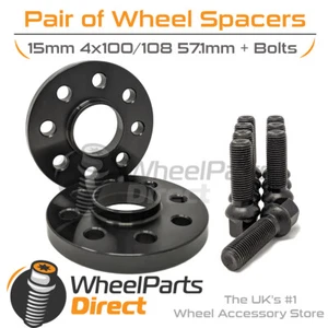 Wheel Spacers (2) & Bolts 15mm for Audi 80 Coupe 88-96 On Original Wheels - Picture 1 of 1