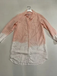 Frank & Eileen Mary Linen Dip Dye Dress Melon Size S - Picture 1 of 7