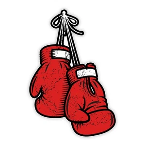 Hängende Boxhandschuhe Aufkleber rot Handschuh Boxer für Auto LKW Vinyl Aufkleber Sport - Bild 1 von 4