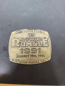 Vtg 90s Royal Rumble 1991 WWF Battle Royal Medal from Coliseum Video Souvenir - Picture 1 of 5