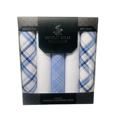 Beverly Hills Polo Club® Dad Men's Premium Cotton Handkerchiefs (5 pk) - NEW - Image 1 of 2
