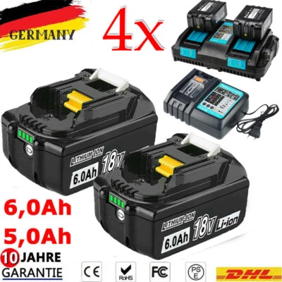 Batería 18V 6,0Ah 8Ah 12Ah para Makita BL1860B BL1850 197422-4 BL1830 LED/Cargador - Imagen 1 de 4