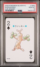 2000 POKEMON SILVER PLAYING CARDS 185 SUDOWOODO 2 SPADES PSA 10 GEM MINT