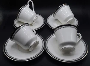 ROYAL DOULTON BONE CHINA SARABANDE SET OF 4 CUPS AND SAUCERS - Picture 1 of 9