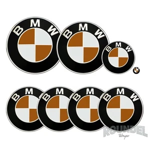 For BMW Badges - Matte Nut Brown - All Models Decals Wrap Stickers Overlays - Picture 1 of 3