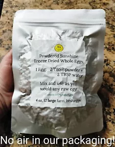 Freeze Dried Powdered Eggs, 1 doz., DISCOUNTS + FREE SHIPPING! Family Farm Made - Picture 1 of 5