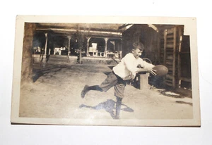 Vintage 30s/40s Boy Catching a Football Photo CSM3 - Picture 1 of 4