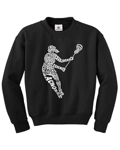 Girls Lacrosse Player Typography Youth Sweatshirt Team Gift Idea - Picture 1 of 8