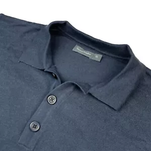 Samuel Windsor Men's Cotton/Cashmere Pullover Polo Sweater Navy Blue • XL - Picture 1 of 7