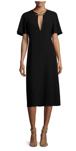 Abito Burberry Lindsay con maniche svolazzanti nuovo con etichette $1195 con catena taglia US 2 EU 36