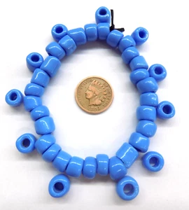 50 Cherokee Blue OLD Venetian Lg Crow Trade Beads African V132 original - Picture 1 of 1