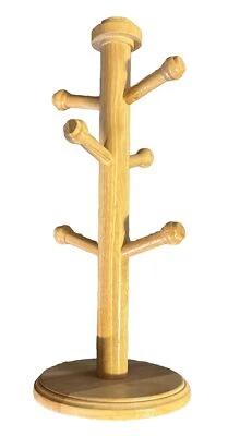 Soporte de exhibición de madera vintage para taza o taza de café con capacidad para 6 tazas 14,25" Foto 1 de 4