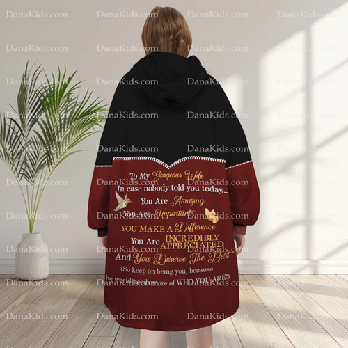Felpa con Cappuccio Coperta San Valentino Personalizzata Rose Personalizzate a Mia Moglie Coperta Hoodie