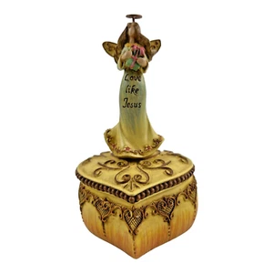 Angel Jewelry Box Heart Shaped Love Like Jesus Trinket Box 5" Tall Angel Lover - Picture 1 of 18