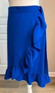 Express Wrap Skirt Royal Blue Size Small Adjustable Waist Ruffles New with Tags - Picture 1 of 7