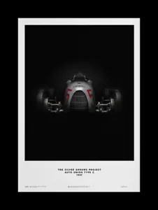 AUTO UNION Type C Fine Art Print Poster ROSEMEYER 1937 DONINGTON Grand Prix - Picture 1 of 2