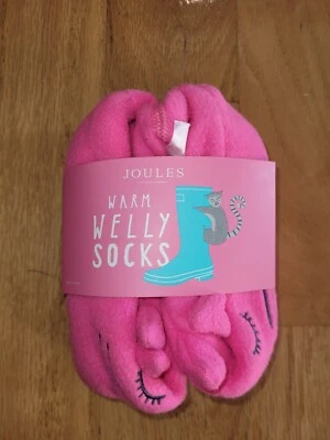 JOULES Niños Cálidos Welly Calcetines Rosa Gato EE. UU. Talla S Foto 1 de 4