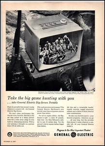 1957 General Electric TV (Television) Big Screen Portable PRINT AD BX4 - Picture 1 of 1