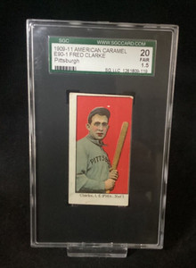 1909-11 American Caramel E90-1 Fred Clarke Pittsburgh Rare Variation SGC 20 HOF
