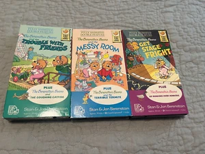 The Berenstain Bears, Lot of 3, Messy Room, Trouble With Friends, Stage Fright - Picture 1 of 6
