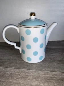Grace's Teaware Teapot White With Blue Dots And Gold Accents Tea Pot Creamer - Picture 1 of 13