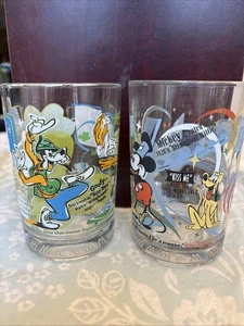 (2) McDONALD’S WALT DISNEY WORLD 100 YEARS OF MAGIC GLASS GOOFY PLUTO Tumblers - Picture 1 of 6