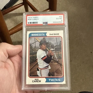 1974 Topps #50 ROD Carew Minnesota TWINS PSA 6 HOF MVP .328 Career 7xBatCh 4xOBP - Bild 1 von 10