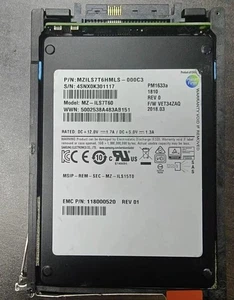 Samsung PM1633a 7.68TB MZ-ILS7T60 MZILS7T6HMLS-000C3 SAS 12Gbps 2.5" SSD - Picture 1 of 2