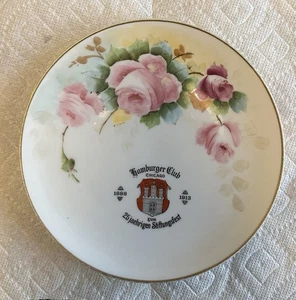 Vintage Hamburger Club Chicago Commemorative Plate 1888-1913 J&C Bavaria VGC - Picture 1 of 4