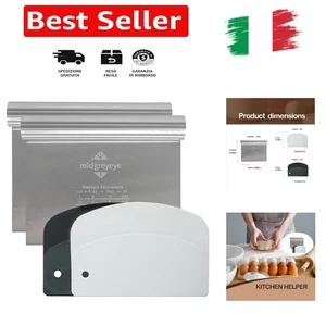 4 Pezzi Taglia Impasto Con Scala Graduata In Acciaio Inox, Raschietto Per Pas... - Foto 1 di 9