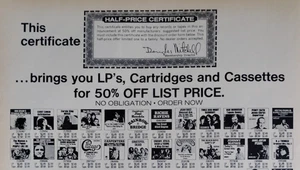 Vintage  Retro 1972 Ad Records / Tapes Unlimited No Obligation 8 Track LP  Tape - Picture 1 of 3