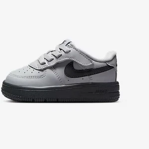 Nike Force 1 Low EasyOn Baby/Toddler Shoes in Wolf Grey/Dark Smoke Grey - Picture 1 of 8