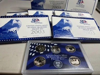 2003 United States Mint 50 State Quarters Proof Set; only 6 sets available - Image 1 of 3