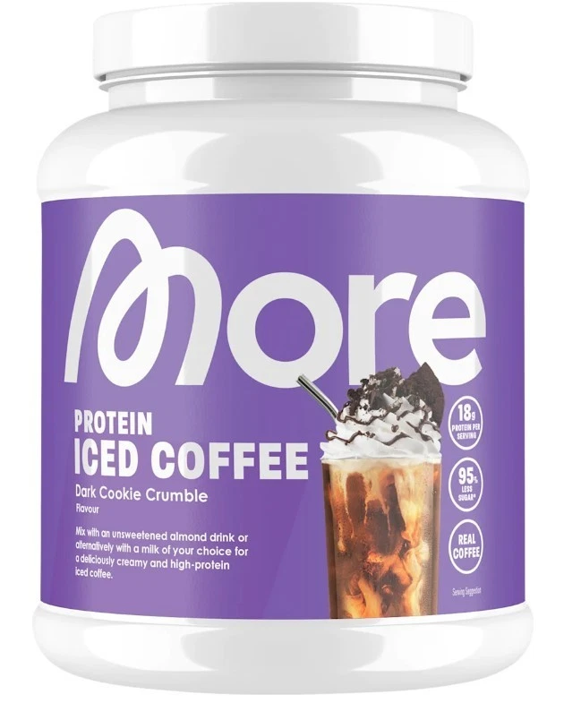 More Nutrition Protein Iced Coffee 500g Dose Dark Cookie Crumble Flavour