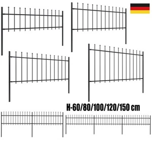 Gartenzaun mit Speerspitzen Zaunelemente Metallzaun Stahl Türzaun Sichtschutz - Bild 1 von 92
