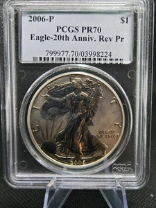 2006-P American Silver Eagle – PCGS PR70 – Reverse Proof – 20th Anniversary - Picture 1 of 6