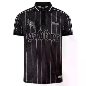 100% HARDCORE Soccer T-Shirt "Striped Gabber" | Black | Schwarz - Picture 1 of 4