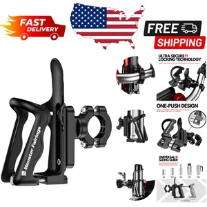 Durable Alloy Steel Motorcycle Drink Holder - Perfect for Bikes and Strollers - Foto 1 di 9