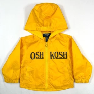 OSH KOSH Baby Junge gelb Kapuze Regenjacke 12M Kleinkind Windbreaker klassisches Logo - Bild 1 von 7