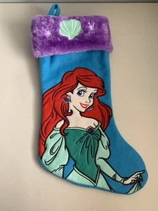Disney Little Mermaid Ariel Christmas Stocking 17” Blue And Purple - Picture 1 of 5