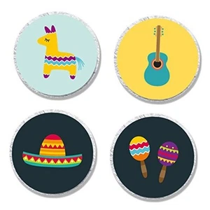 Fiesta Candy Stickers, Mexican Cinco De Mayo Festival Party Sticker Labels - Picture 1 of 5