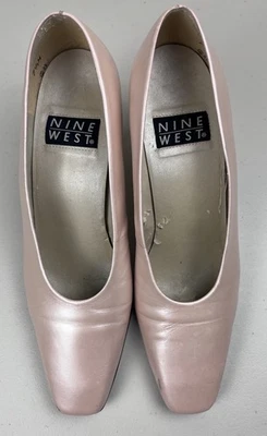 Zapatos de salón Nine West para mujer talla 7,5 M Y2K cuero rosa punta cuadrada estilo clásico Foto 1 de 4