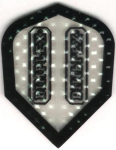 CLEAR and BLACK MARATHON Dimplex Dart Flights: 3 per set - Picture 1 of 4