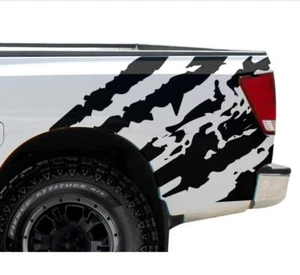 Graphics Distorted Stripe Sticker Kit For Nissan Titan Rear Quarter Panel Decals - Picture 1 of 3