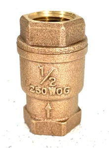 LEGEND Cast Bronze In-Line Check Valve 1/2" Female NPT Thread 250-psi WOG - Picture 1 of 9
